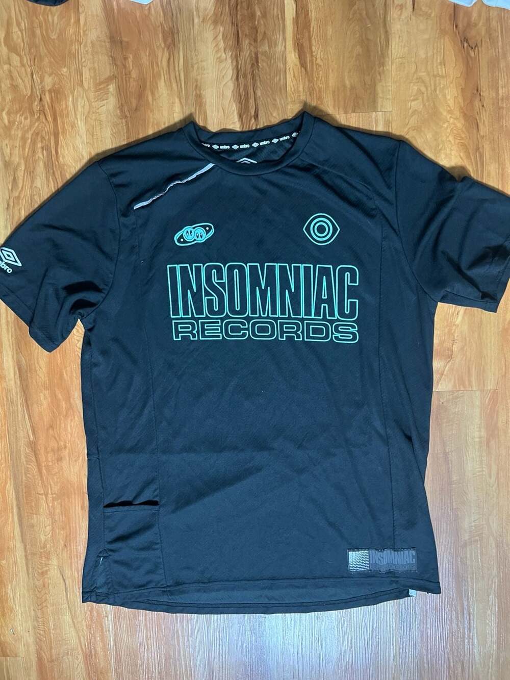 Umbro Insomniac Records Jersey Size XL Black Teal